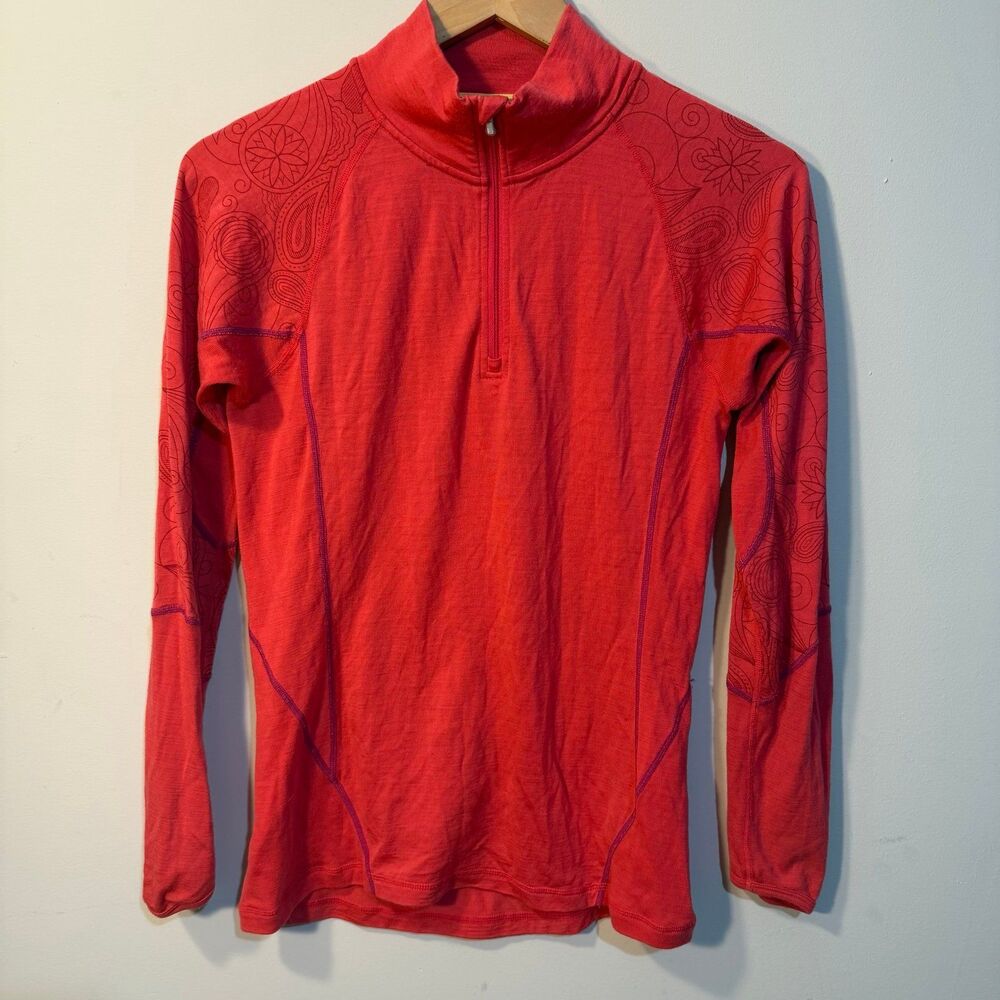 Smartwool 1/2 Zip Pullover pink Long Sleeve Merino Wool blend. Sz M, as is